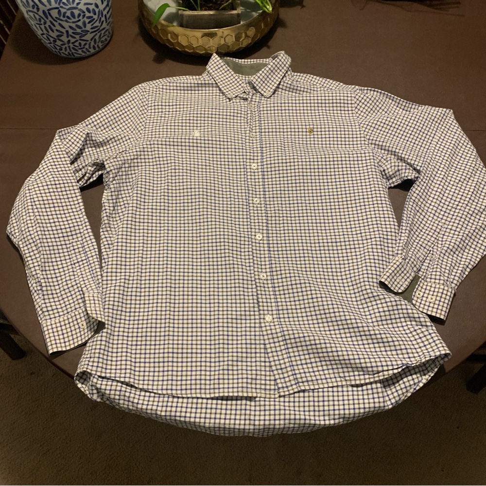 Dubarry Plaid Button Down Shirt Long Sleeve Casual Flip Cuff Mens XXL